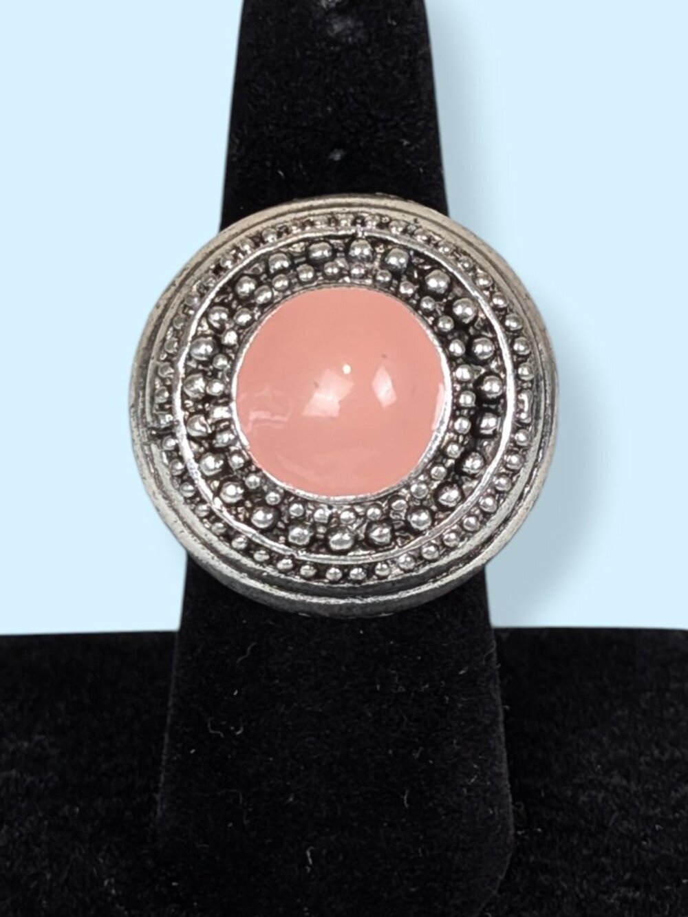 (2/$20) Round Pink Enamel Accent Ring